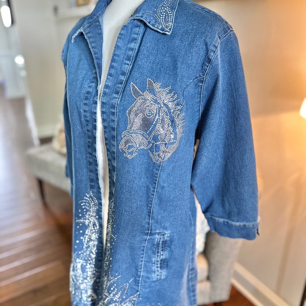 Vintage Equestrian Horse Rhinestone Jacket